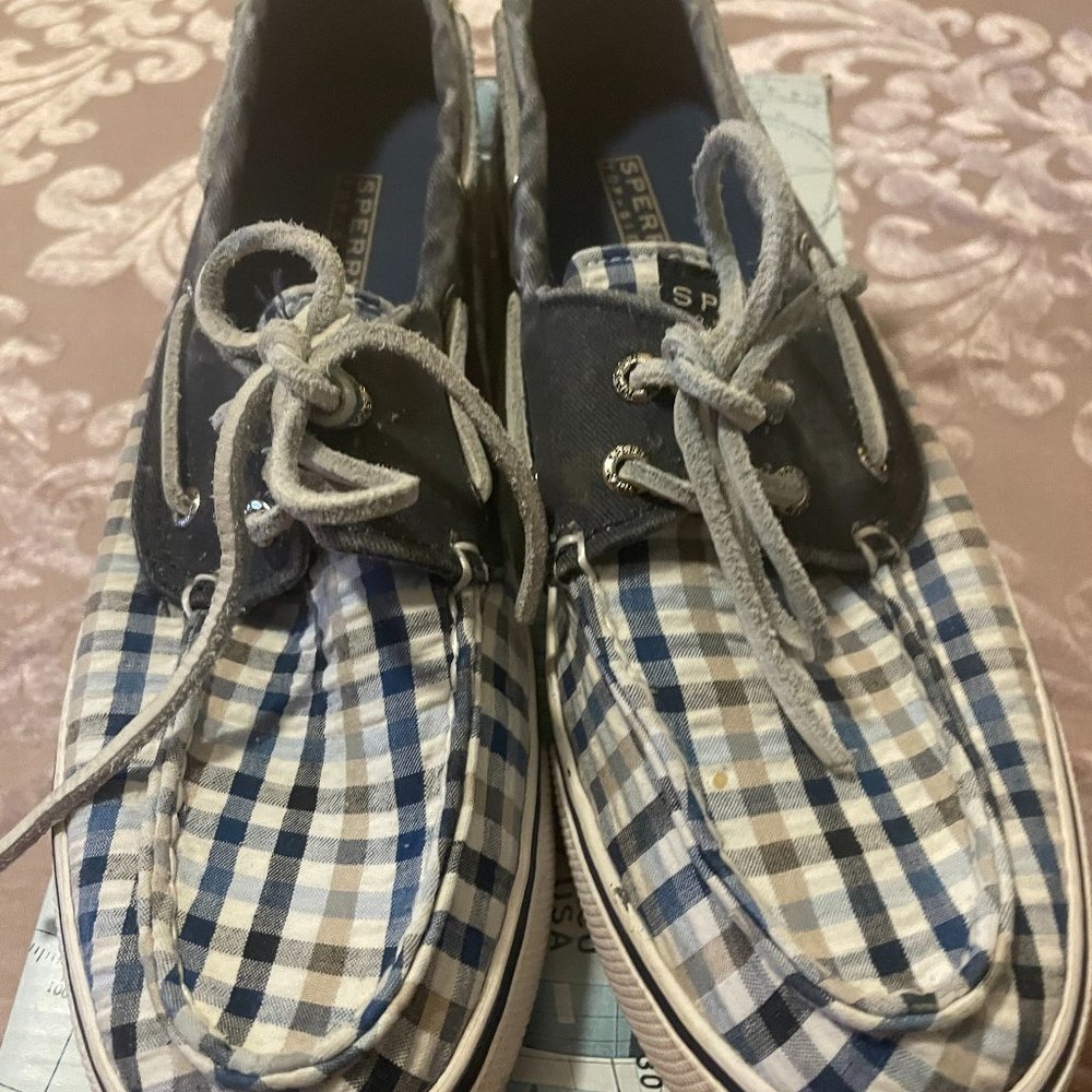 COPY - Sperry Top-Sider Bahama Navy Seerskr Plaid 8.5
